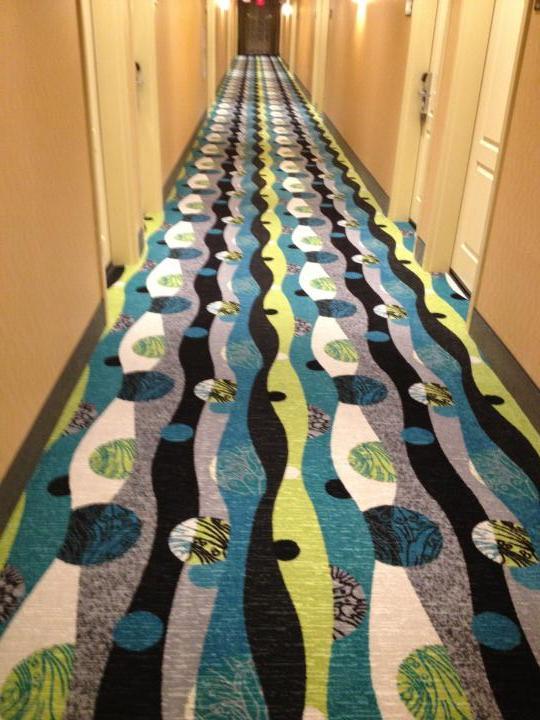 Hampton inn's trippy hallway in Iowa city